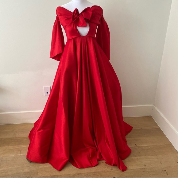 NEW!! Over The Top Red Off the Shoulder Dress - Picture 7 of 9